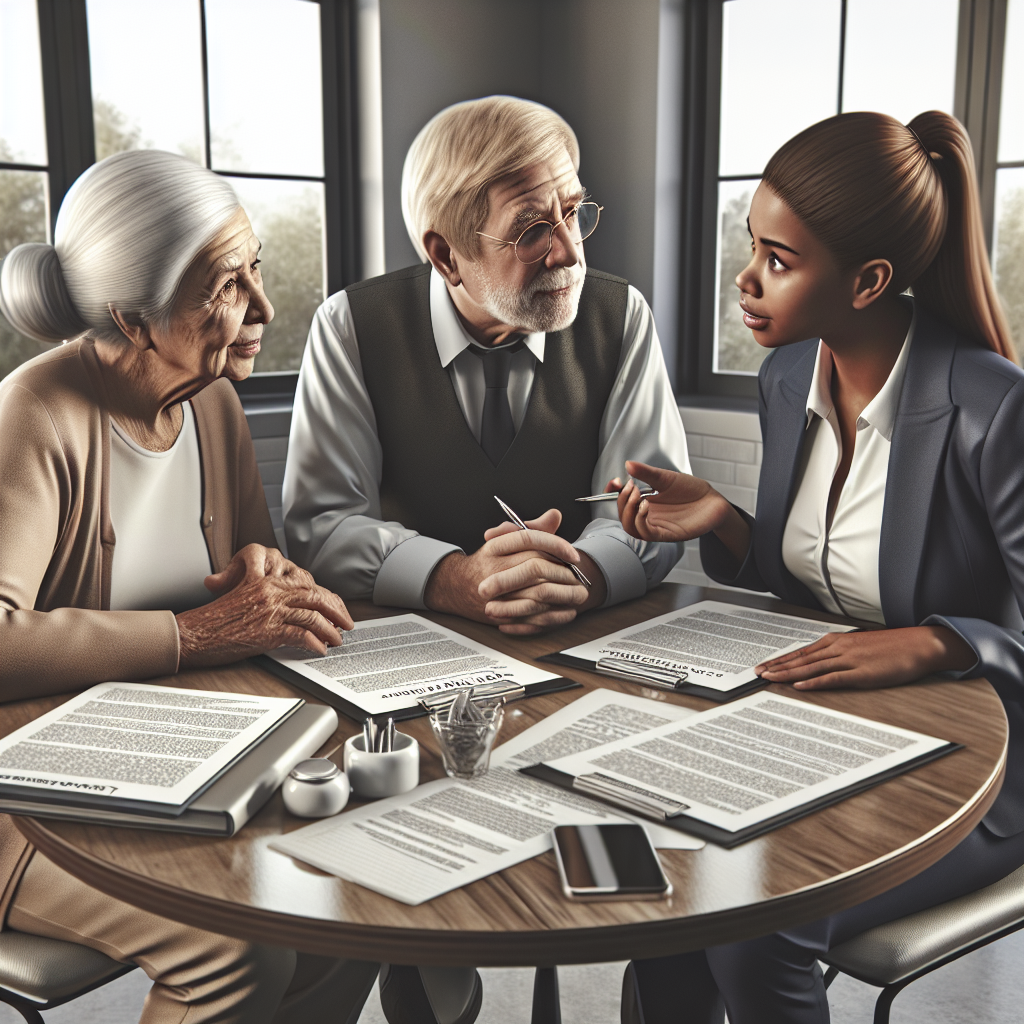 Comparing prescription drug plans with an insurance agent.